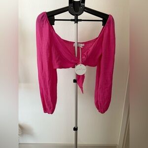 Petal & Pup Fuchsia Puff Sleeve Blouse